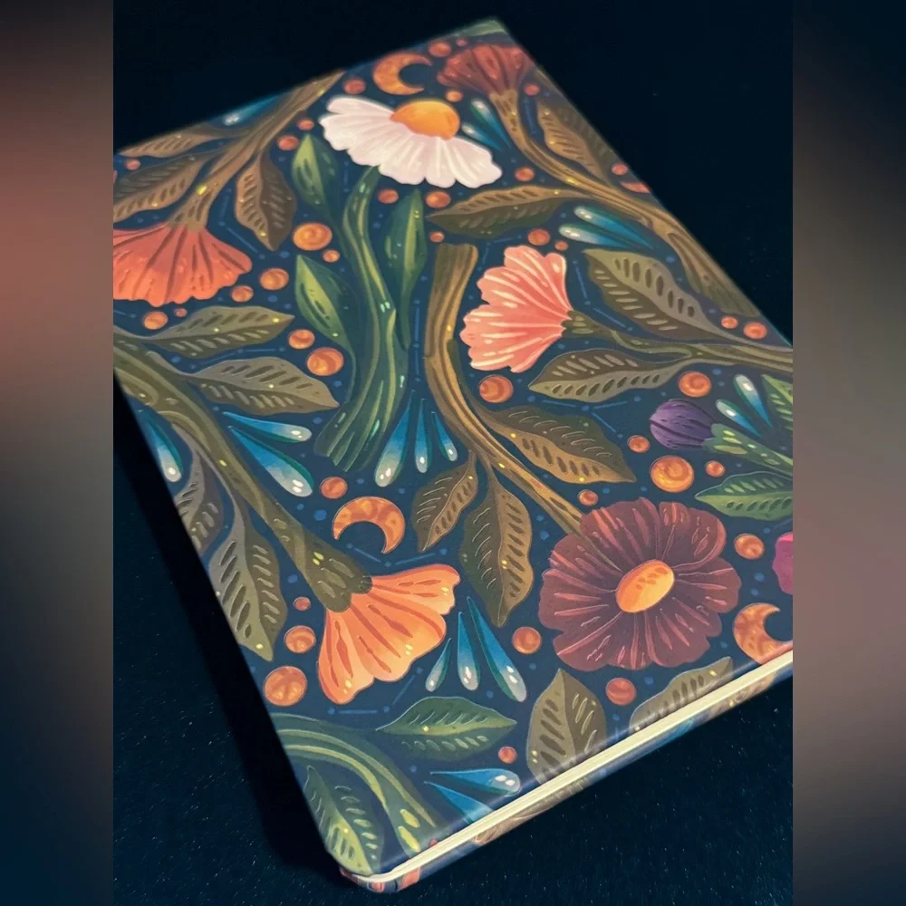 Denik Nightsky Floral Debossed Journal Notebook - faux leather luxury soft touch